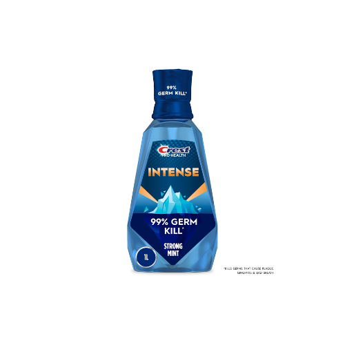 Crest Pro-Health Intense Mouthwash/Mouth Rinse, Clean Mint - 1 L , 99% Germ Kill