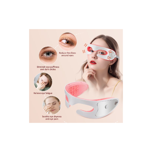 Flaremore 3D Eye Massager,Advanced Beauty Device for Dark Circles,Puffiness,and Wrinkles Reduction,Eyecare Glasses for Relaxation and Improved Eye Beauty Care Machine with Heat and Vibration(White)