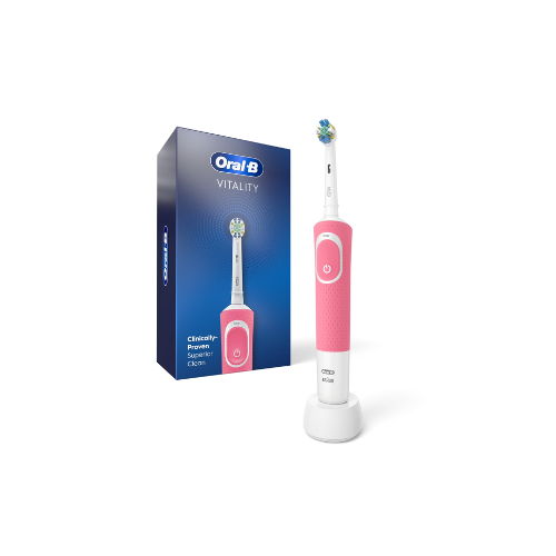 Oral-B Toothbrush, Vitality Flossaction Rechargeable Electric Toothbrush, Pink, Adults & Children 3+