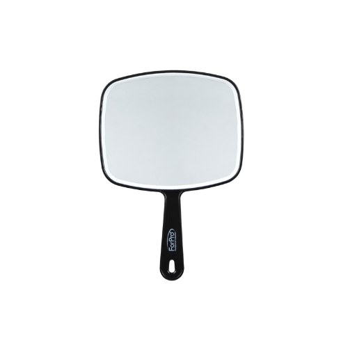 ForPro Premium Hand Mirror, Multi-Purpose Handheld Mirror with Distortion-Free Reflection, Medium, Black, 6.3” W x 9.6” L