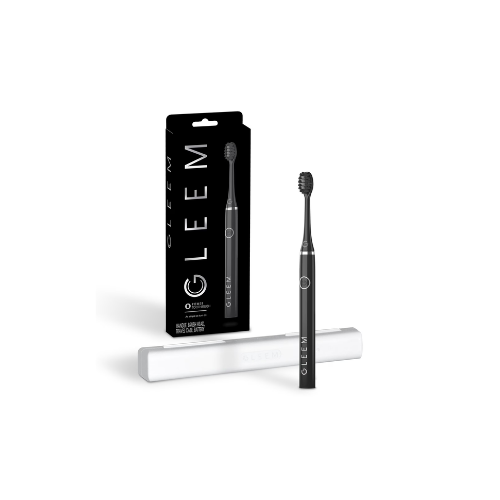 Gleem Battery Toothbrush, Full Head, Soft, Black, 1 Count, for Adults & Children 3+