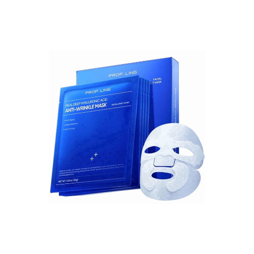 PROF.LING Full-Spectrum Hyaluronic Acid Face Mask 5ea – Deep Hydration & Anti-Wrinkle Lifting Sheet Mask, Plumping & Firming Treatment for Fine Lines, Elasticity Boosting Hydrating Facial Mask