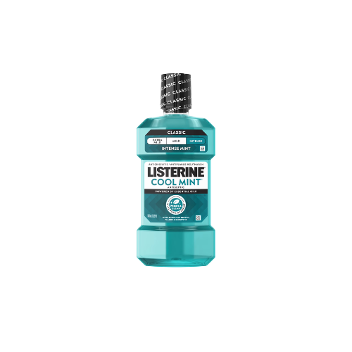 Listerine Cool Mint Intense Antiseptic Mouthwash, Bad Breath & Plaque Oral Care, 500 mL