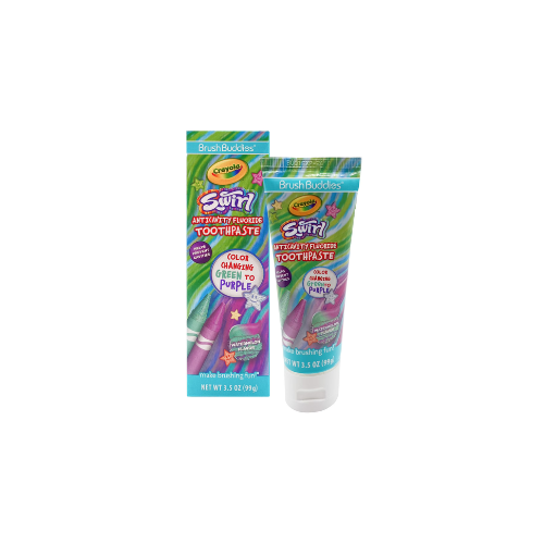 Brush Buddies Crayola Swirl Anticavity Color Changing Fluoride Toothpaste, Watermelon, 3.5 oz
