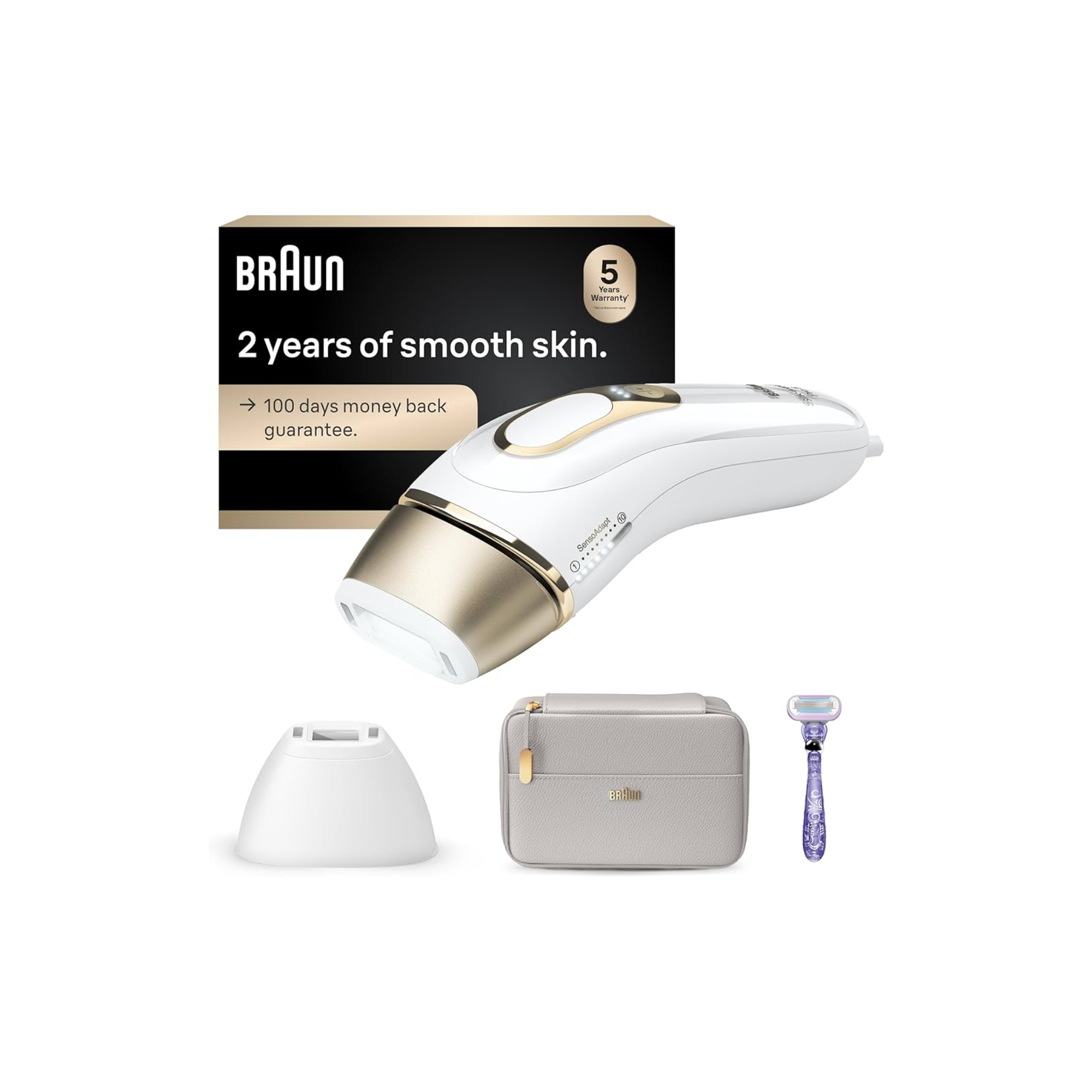 Braun Silk·expert Pro 5 IPL: Alternative to Laser Hair Removal with 4 Caps and Vanity Case, PL5347