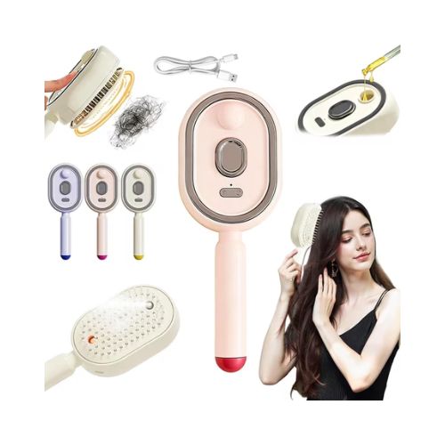 2026 Upgrade Electric Steam Brush, Detangling Steam Brush for Long/Short Hair, 2-in-1 Misting Hairbrush with Water Spray, Rechargeable Steam Hair Straightener, Nourishes Hairs,Anti Frizz Tool